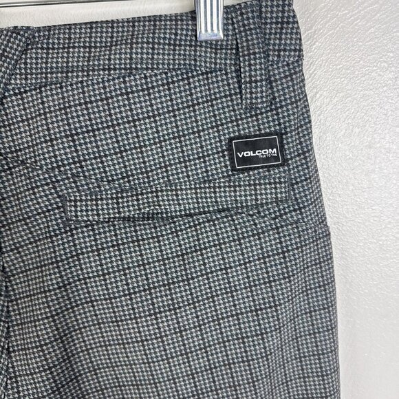 Volcom Men's 30 Hybrid Boardshorts Shorts Teal Gray Plaid EUC Inseam 9.5" - Picture 8 of 14